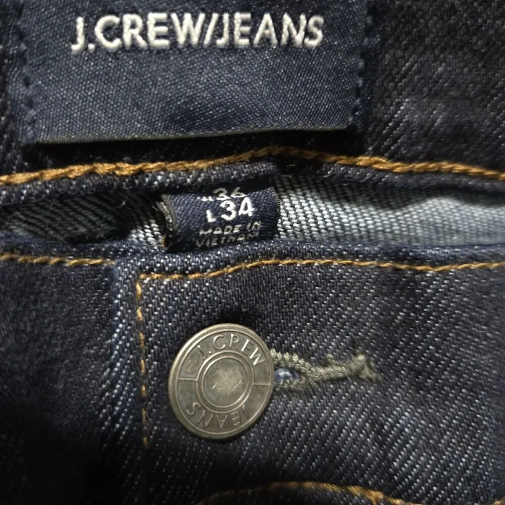 J Crew 484 Jeans 36x34 Blue Slim Fit Kurabo Premium Japanese Denim